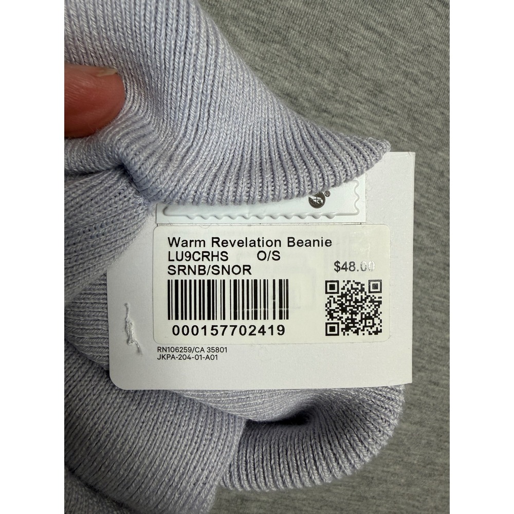 Lululemon Revelation Beanie Blue/lavender Red‎ Logo Knit Hat Tuque LU9CRHS NEW - Picture 3 of 3
